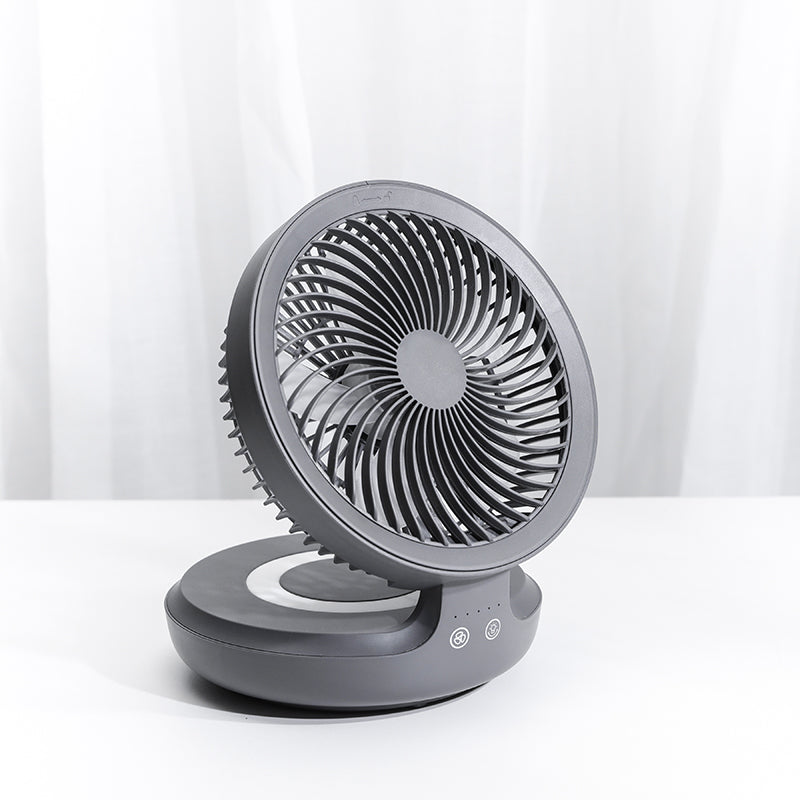 Rechargeable Foldable Desktop Fan, with Four Modes, Night Light and Adjustable Angle, for Study, Sleep, Work and Outdoors |