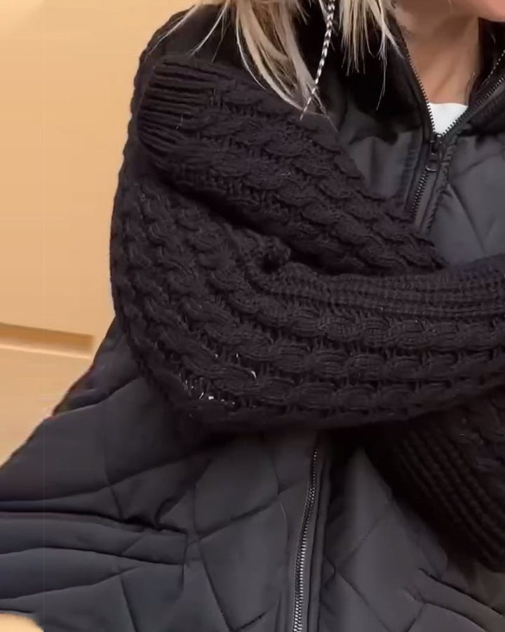 Solid colour High Collar Zipper Coat