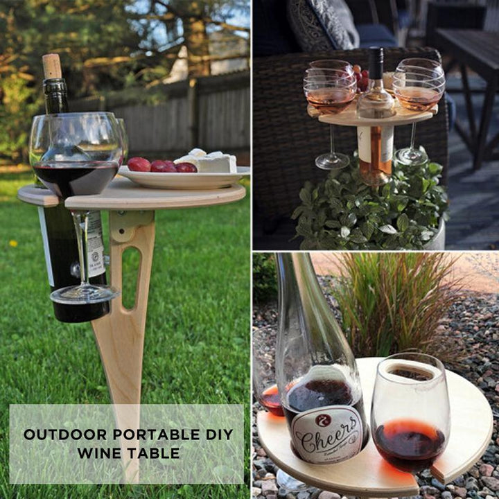 Outdoor portable DIY folding table for wine