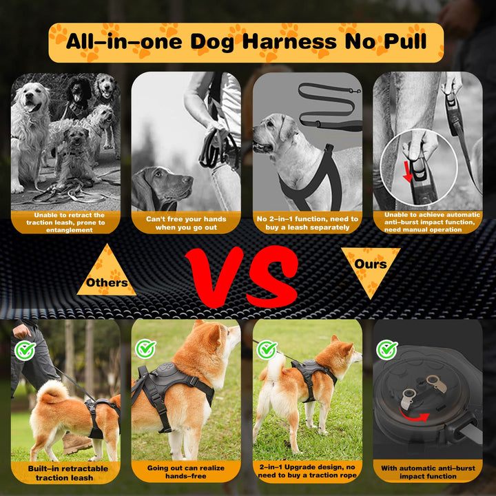 mamymarket™ - Dog Harness and Retractable Leash Set All-in-One