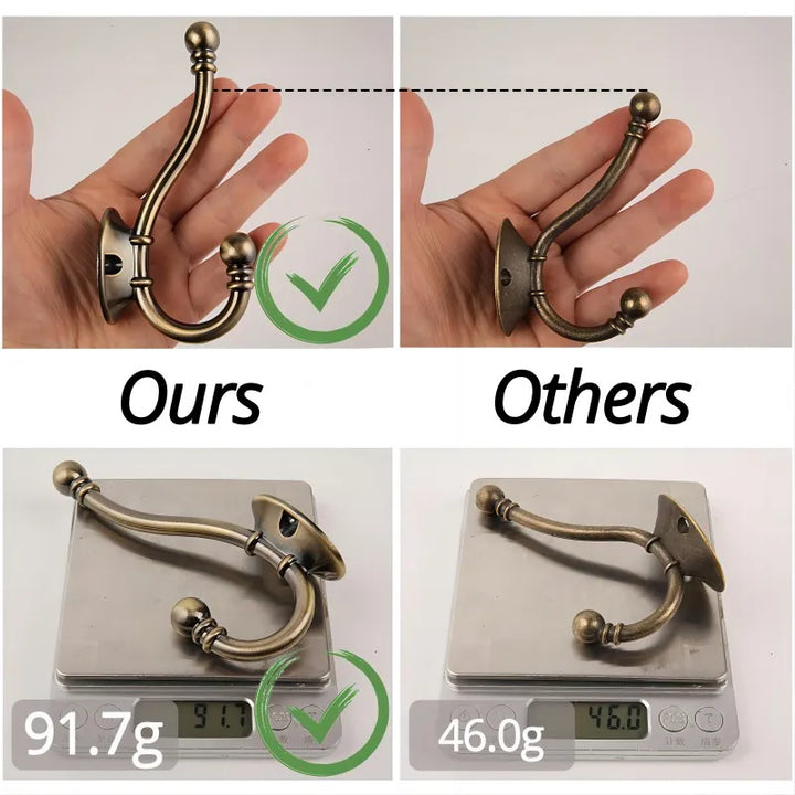 High-quality dress hook made of brass – classic style – various colours – high quality – 1 piece