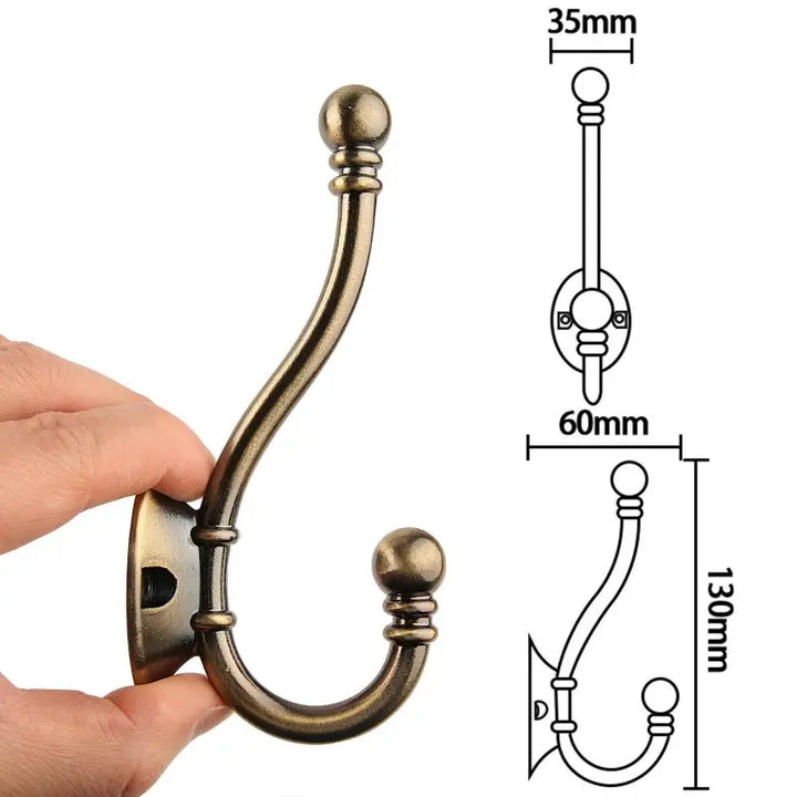 High-quality dress hook made of brass – classic style – various colours – high quality – 1 piece