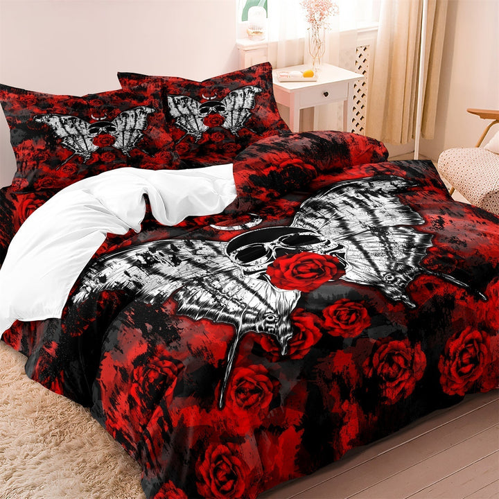GothicLuxe - Skull &amp; Rose-Themed Bed Set