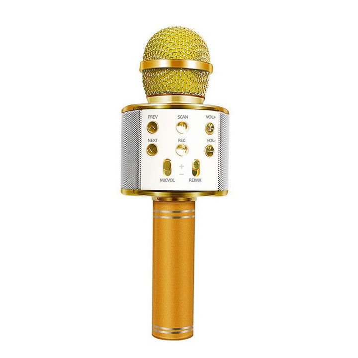Rechargeable wireless Bluetooth karaoke microphone
