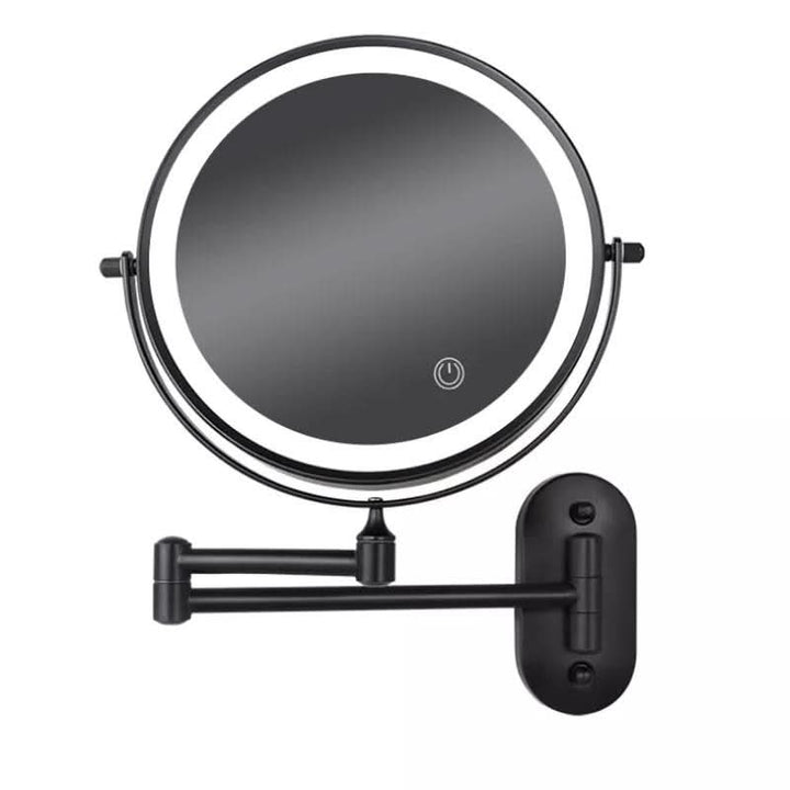Black LED Rechargeable Makeup Mirror – 3-colour Light