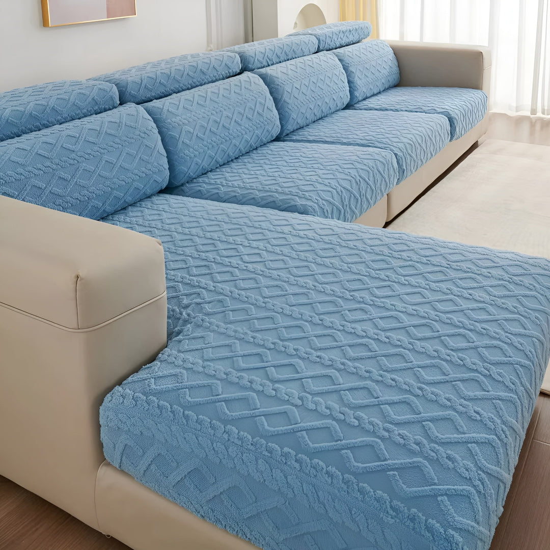 Samt-Sofa cover with diamond pattern – Soft &amp; Luxurious | Perfect fit for any couch |