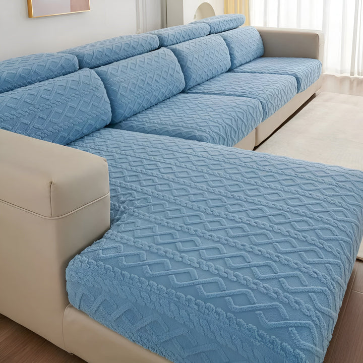 Samt-Sofa cover with diamond pattern – Soft &amp; Luxurious | Perfect fit for any couch |