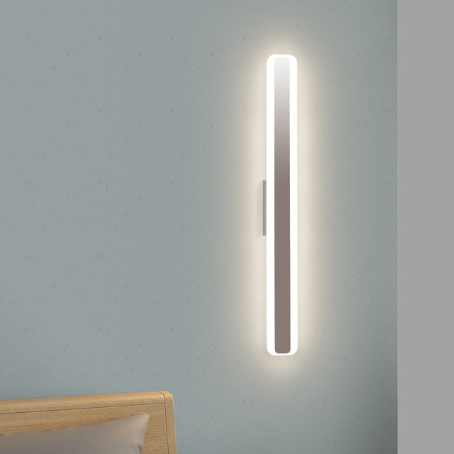 Contemporary 16"/20" wide LED vanity lamp with acrylic-coloured shade white rectangular mirror lamp in warm/white light