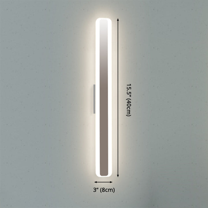 Contemporary 16"/20" wide LED vanity lamp with acrylic-coloured shade white rectangular mirror lamp in warm/white light
