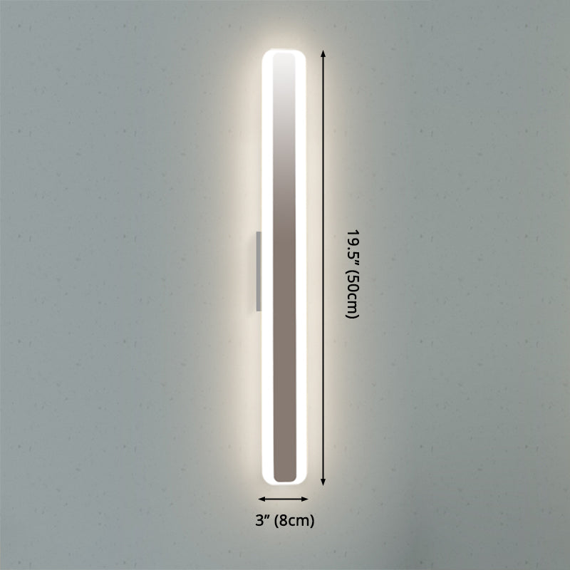 Contemporary 16"/20" wide LED vanity lamp with acrylic-coloured shade white rectangular mirror lamp in warm/white light