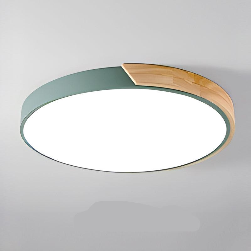 Wood Macaroon Circular Ceiling Light