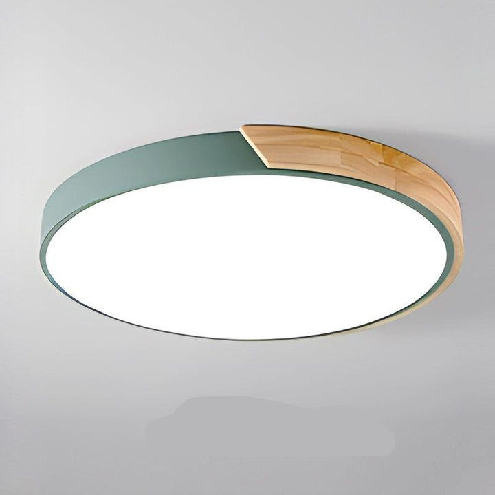 Wood Macaroon Circular Ceiling Light