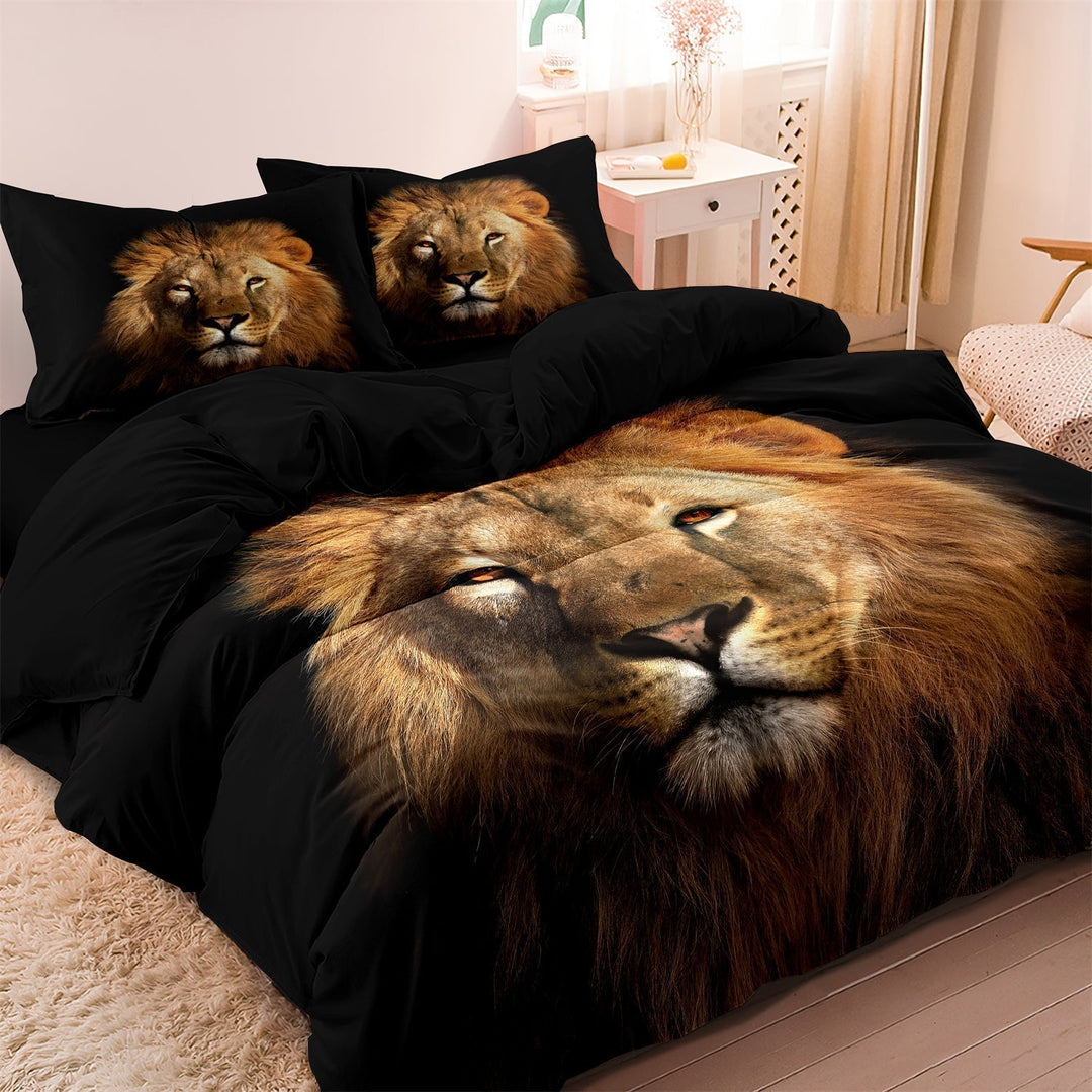 Safari Lion Print Duvet Cover – African Wilderness for Your Bedroom