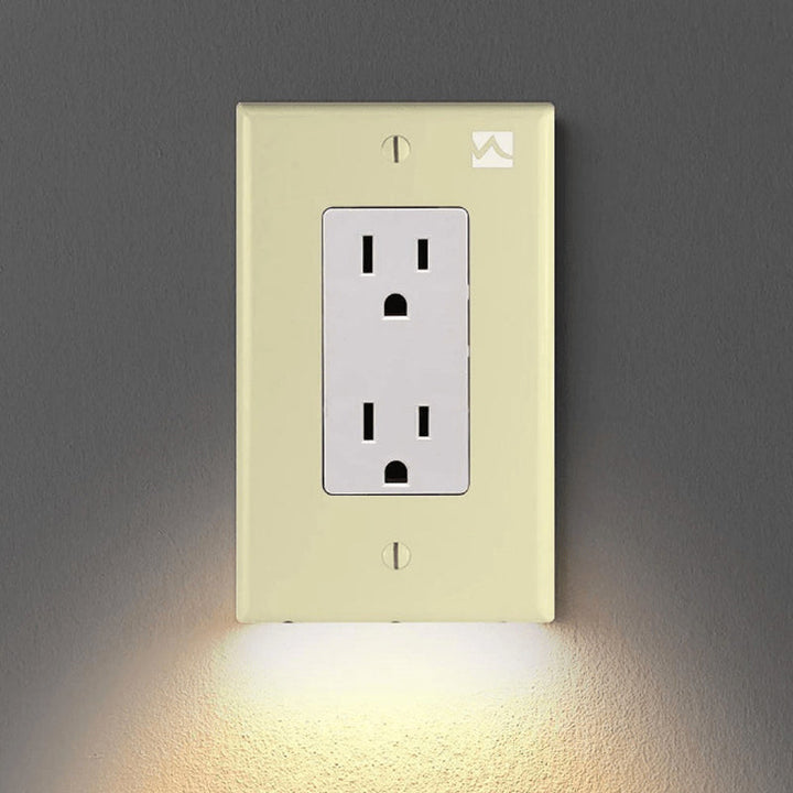 Outlet wall plate with LED night lights