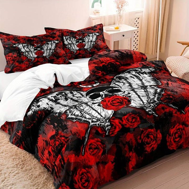 GothicLuxe - Skull &amp; Rose-Themed Bed Set