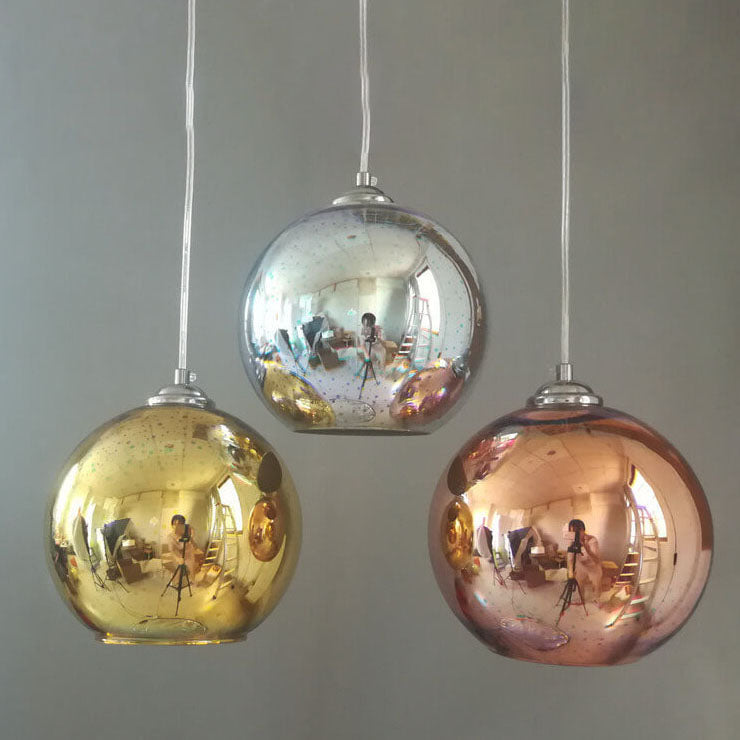 Modern creative 3D colourful firework glass 1-light dome pendant lamp