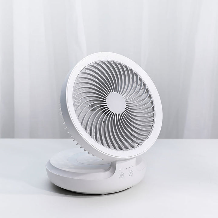 Rechargeable Foldable Desktop Fan, with Four Modes, Night Light and Adjustable Angle, for Study, Sleep, Work and Outdoors |
