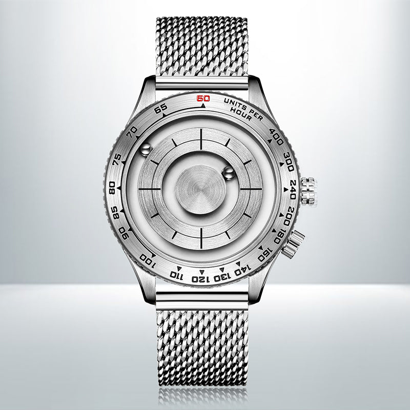 Cool Magnetic Levitation Men Watch, with No Mirror Design, Quartz Movement, Steel Strap &amp; Waterproof