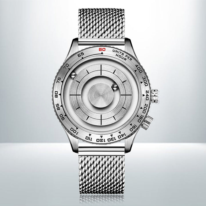 Cool Magnetic Levitation Men Watch, with No Mirror Design, Quartz Movement, Steel Strap &amp; Waterproof
