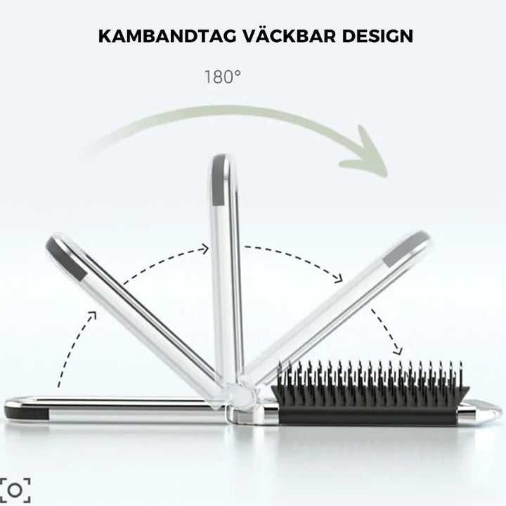 MirrorFlex Travel Mirror Hair Brush | Foldable &amp; Compact | Practical Styling on the Go