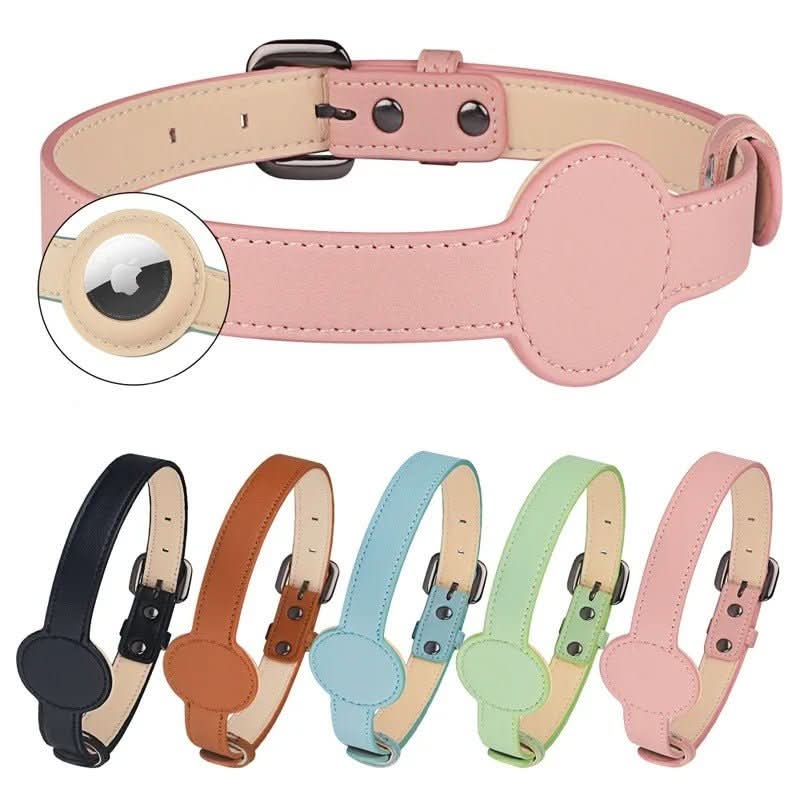 EDOUARD – Elegant dog collar with AirTag holder &amp; weatherproof design