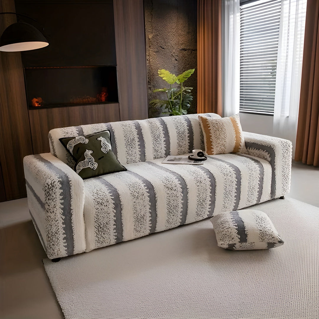 Plush sofa cover (2 pieces) – Soft, warm and decorative | Protects your sofa stylishly |
