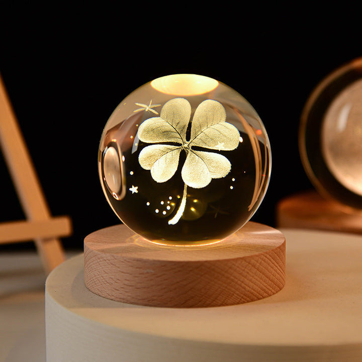 LED Night Light Galaxy Crystal Ball Table Lamp 3D Planet Moon Lamp Bedroom Home Decor For Kids Party Children&