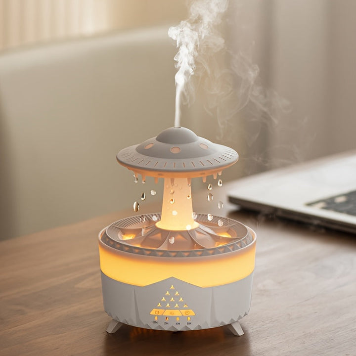Relaxing Raindrop Aromatherapy Essential Oil Diffuser - LED Light &amp; Humidifier