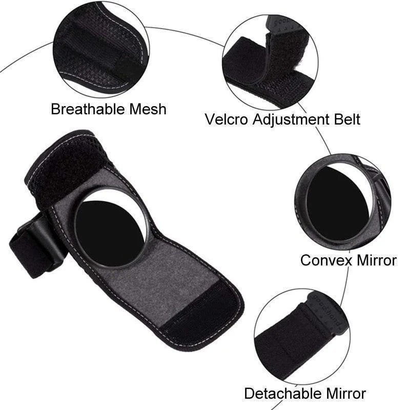 Cycling Wrist Rearview Mirror | Wide-Angle Safety Accessory | Adjustable &amp; Lightweight