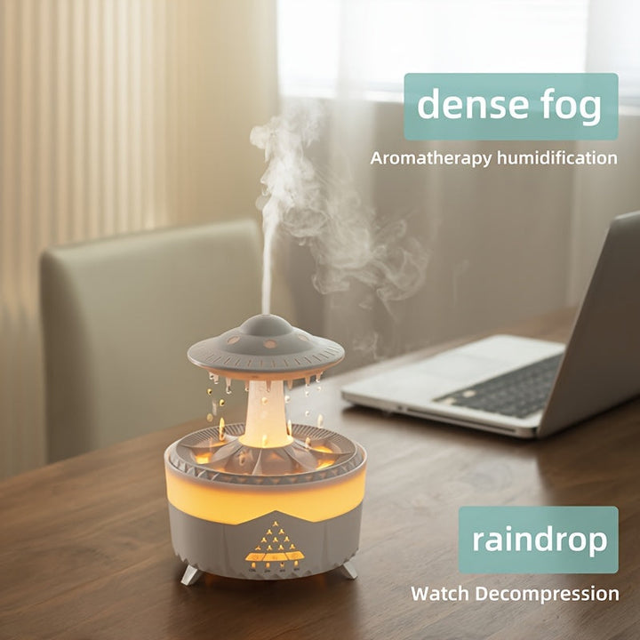 Relaxing Raindrop Aromatherapy Essential Oil Diffuser - LED Light &amp; Humidifier