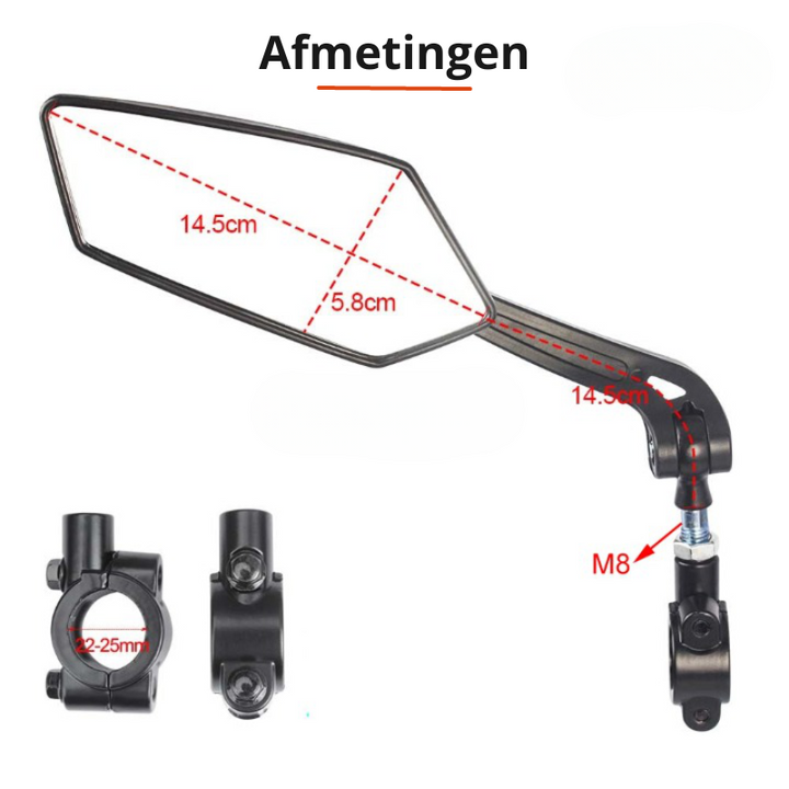 360° rearview mirror for bicycle with handlebar mount |