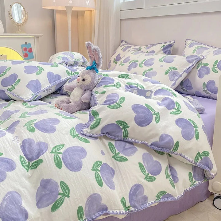 Blossom &amp; Berry Dream Bedding Set 4pcs Floral Duvet Cover
