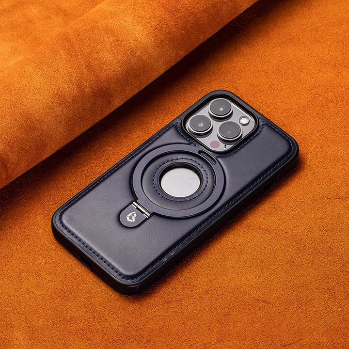 For 17ProMax Magnetic Bracket Phone Case High-end Business Leather Case