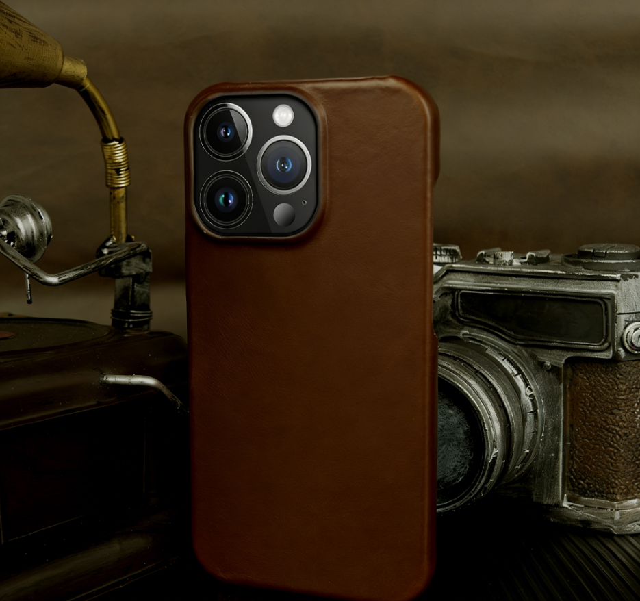 BowLtt|Premium Genuine Leather iPhone Case(Material: Top-Grain Cowhide; Thickness: 1.2mm; Application: Drop Protection, Business &amp; Luxury Daily Use)
