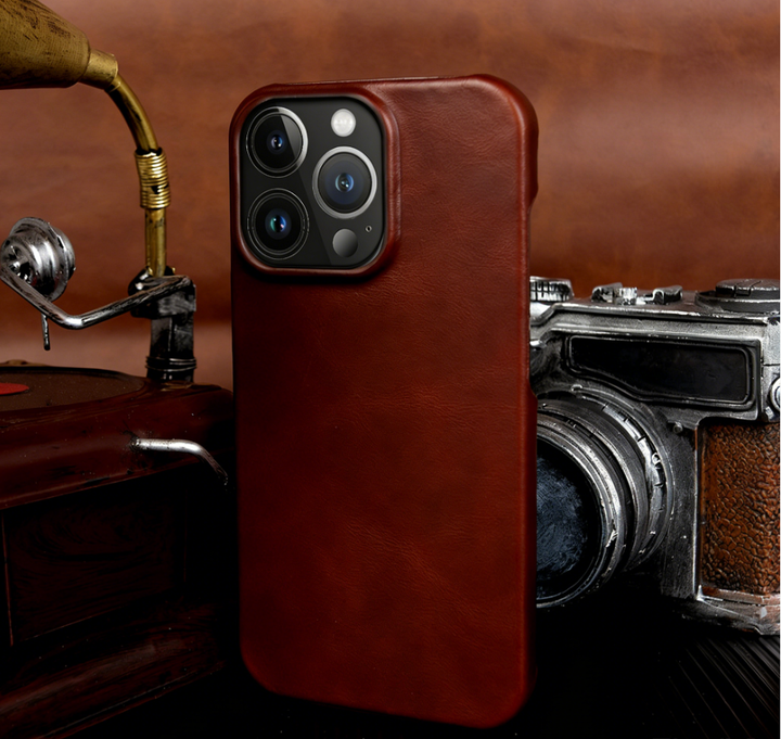 BowLtt|Premium Genuine Leather iPhone Case(Material: Top-Grain Cowhide; Thickness: 1.2mm; Application: Drop Protection, Business &amp; Luxury Daily Use)