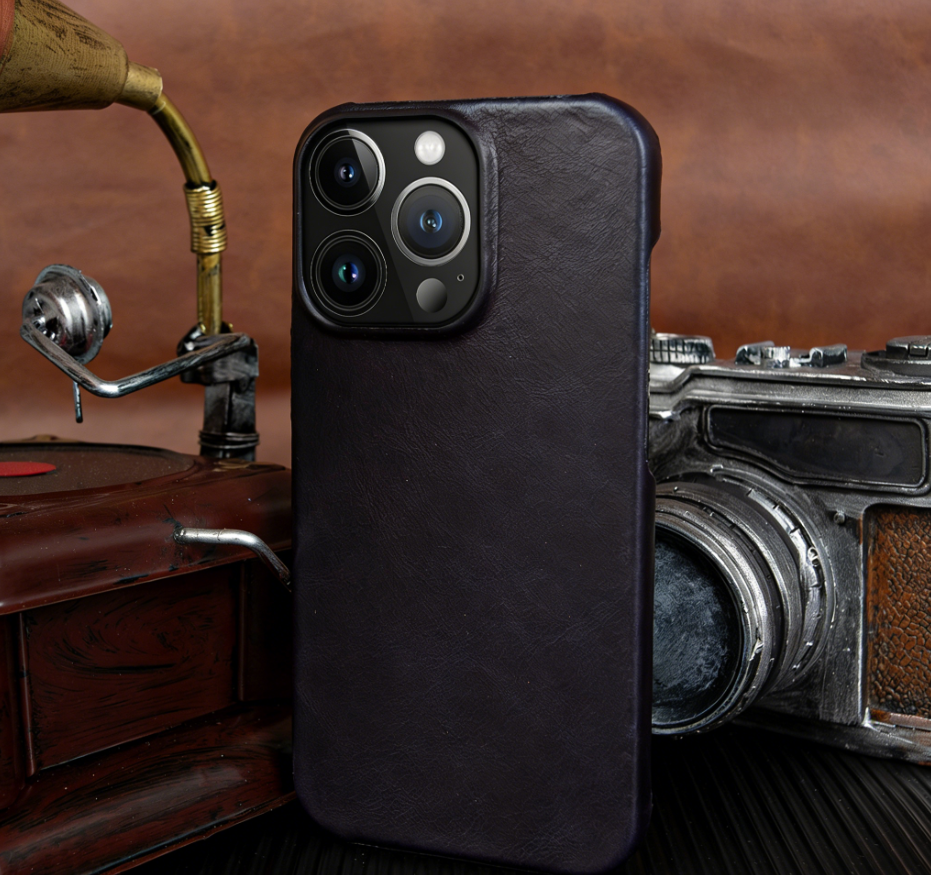 BowLtt|Premium Genuine Leather iPhone Case(Material: Top-Grain Cowhide; Thickness: 1.2mm; Application: Drop Protection, Business &amp; Luxury Daily Use)