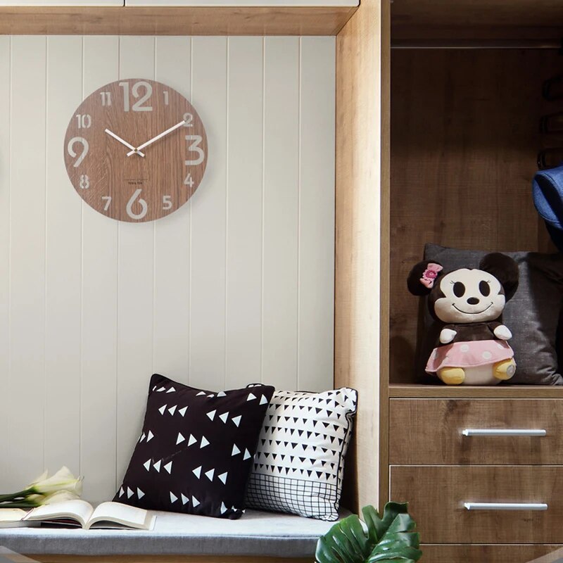 3D Wall Clock Made of Wood