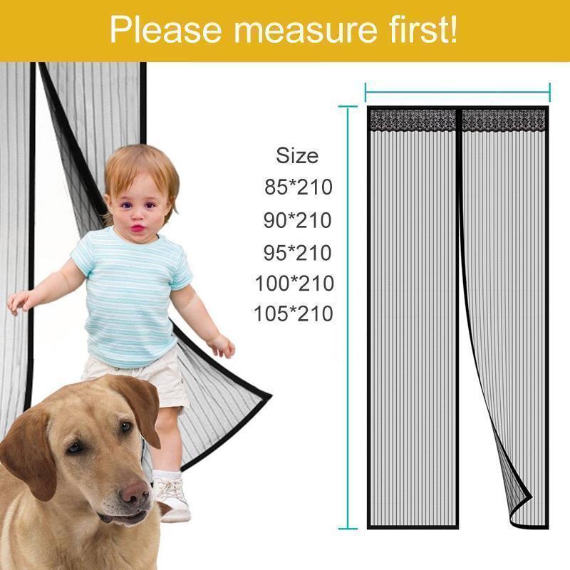 Magnetic Fly Screen Door with Continuous Hook and Loop Fastener