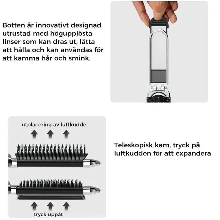 MirrorFlex Travel Mirror Hair Brush | Foldable &amp; Compact | Practical Styling on the Go