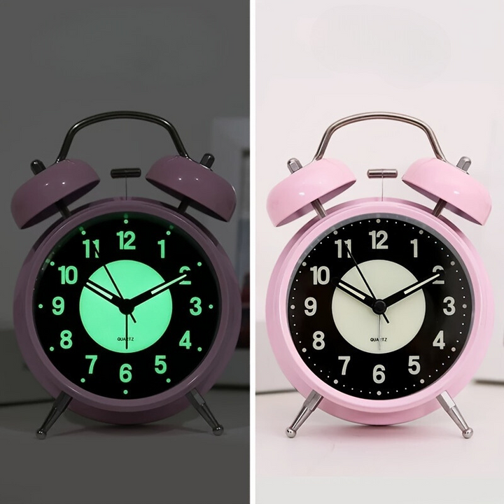 LuminousTime - Elegant Metal Alarm Clock with Gentle Lighting for Peaceful Mornings and Nights