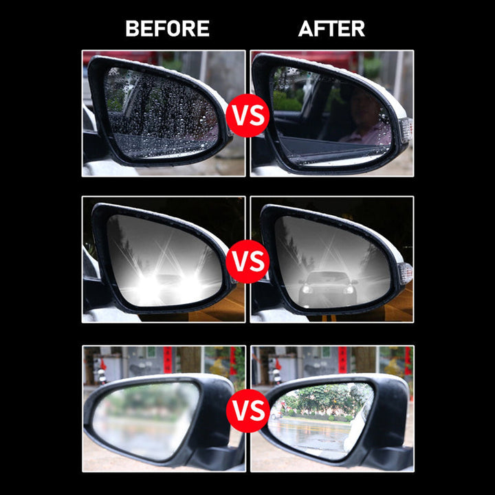 Rainproof film for car mirrors