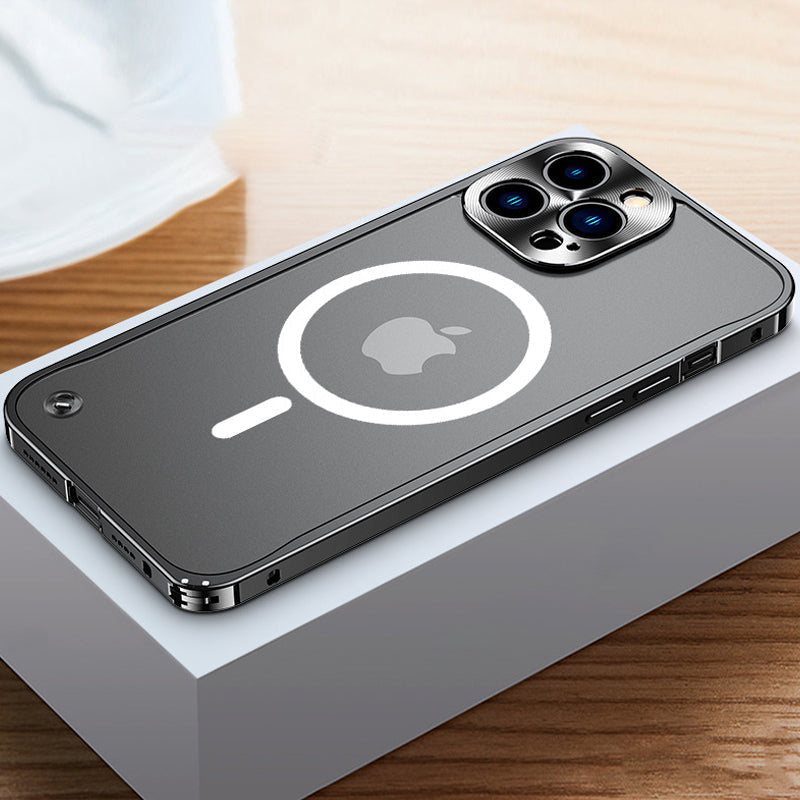 Magnetic phone case for iPhone with metal frame |