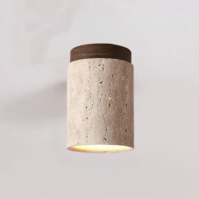 LysSten – Built-in travertine chandelier for hallways and staircases