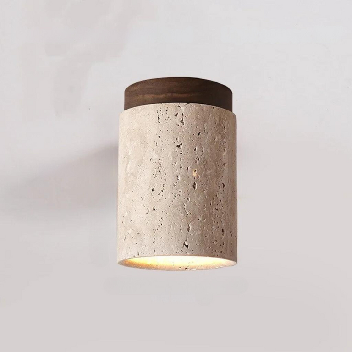 LysSten – Built-in travertine chandelier for hallways and staircases