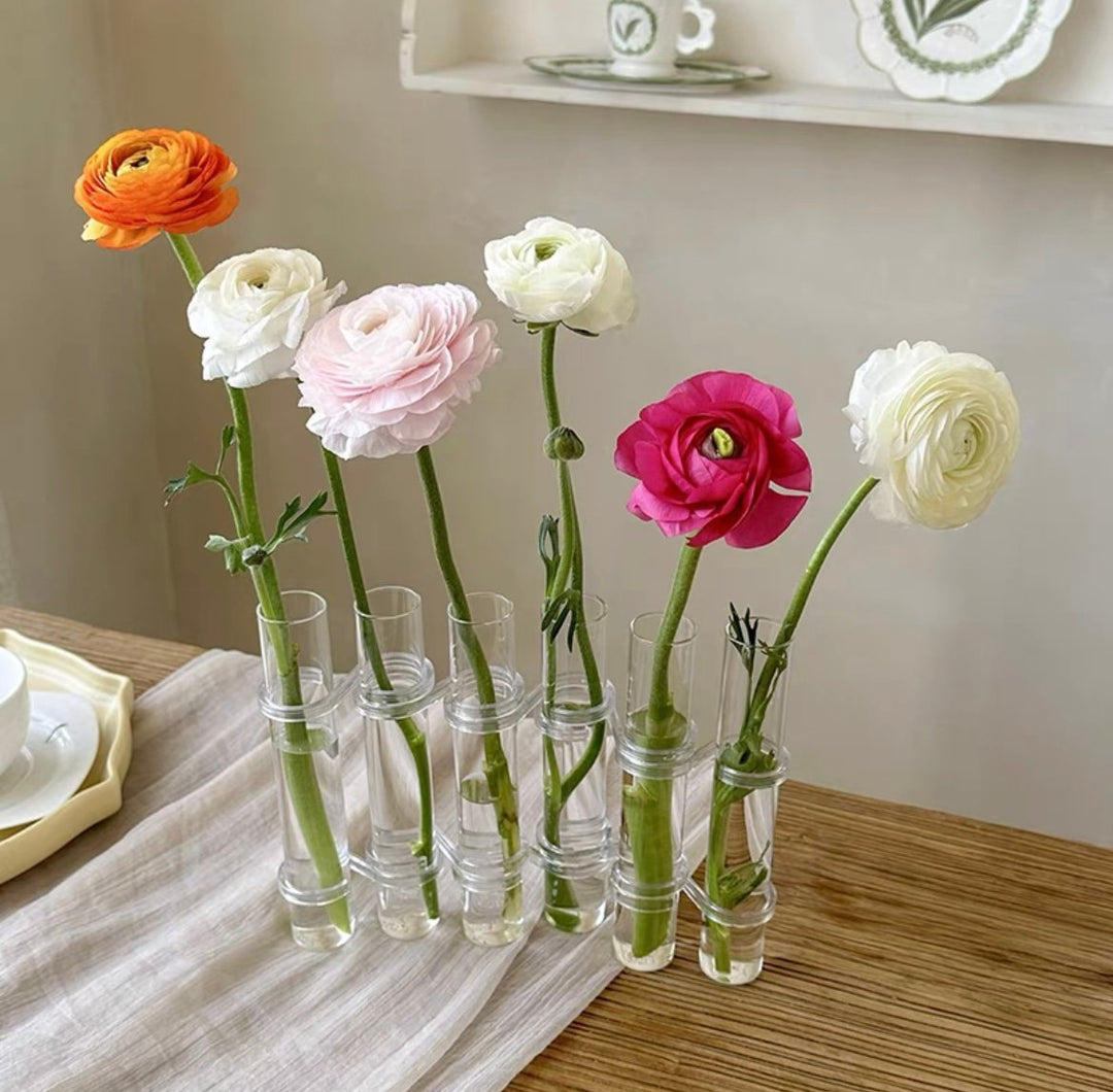 Flexible Flower Vases with Hinges | Modern Glass Tube Vase