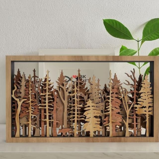 Wall Decor - WoodForrest 3D - Enchanting Forest Scene - Fox &amp; Tree Shadow