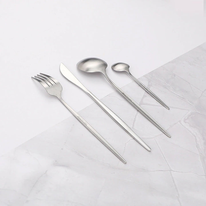 Modern Silver Cutlery Utensil Set