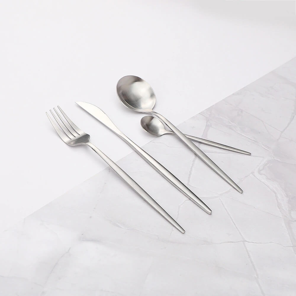 Modern Silver Cutlery Utensil Set