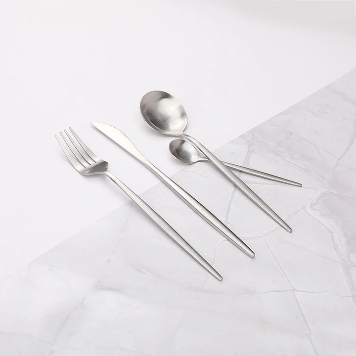 Modern Silver Cutlery Utensil Set