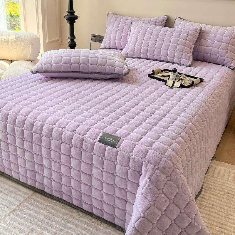 Modern Soft Throw Blanket with Square Texture – Stylish Fluffy Bed &amp; Sofa Cover